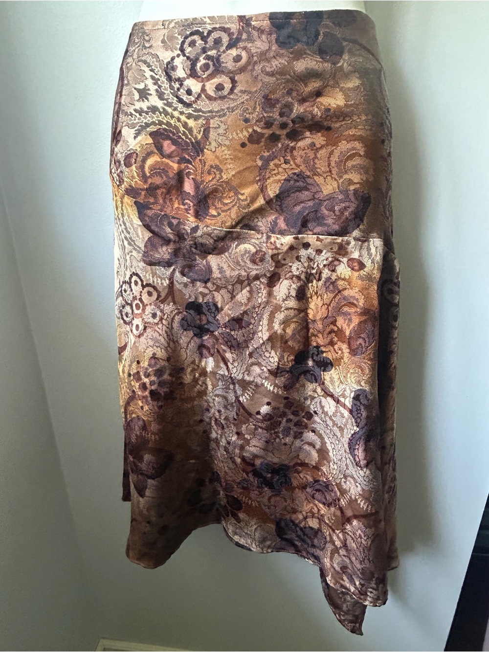Vintage Vamp Brown Floral Asymmetric Skirt - Picture 5 of 11